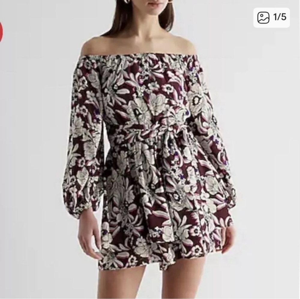 Express Floral Off-Shoulder Romper